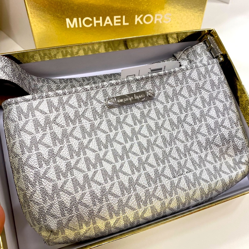 MK Silver Belt Bag